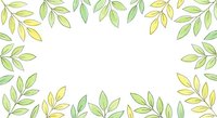 Hand-drawn watercolor leaf border frame with green and yellow foliage on white background for spring design projects and natural decorations.