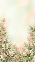 Watercolor floral border with pink and green botanical elements on soft pastel background, ideal for wedding invitations, greeting cards, and stationery design projects.
