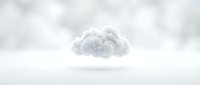Fluffy white cloud floating in soft gray sky with dreamy atmospheric lighting for weather concepts and nature backgrounds.
