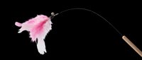 Cat feather wand toy isolated on transparent background, ready for pet shop designs, stickers, clipart, print on demand, and t-shirt use.