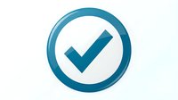 Checkmark icon with blue circle on white background, isolated for web design, applications, and user interface elements.