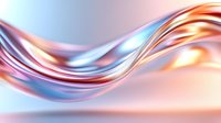 Smooth flowing metallic wave in rose gold and silver colors creates elegant abstract background with soft gradient lighting effects and glossy surface texture.