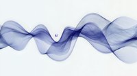 Flowing abstract blue waves create dynamic motion against white background, featuring smooth curved lines and transparent overlapping elements for modern designs.