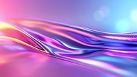 Vibrant flowing waves in pink, purple and blue colors create dynamic abstract background with smooth metallic texture and light effects. Suitable for modern design projects.