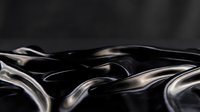 Abstract liquid metal waves with glossy reflective surface creating dynamic flowing patterns on dark background for modern design projects.
