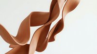 Abstract flowing ribbon shapes in warm brown and beige tones creating elegant curved forms against neutral background for modern design projects.