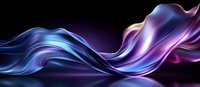 Flowing abstract waves in blue and purple colors creating dynamic motion effect against dark background, modern artistic design element for luxury branding.