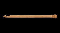 Wooden crochet hook isolated on transparent background, ready for crafting clipart, stickers, print on demand, sublimation, and t-shirt design use.