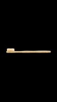 Bamboo toothbrush with natural bristles isolated on transparent background, ready for eco, dental, and wellness designs, stickers, clipart, and print on demand.