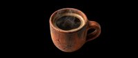 Rustic terracotta mug with weathered brown finish, isolated on transparent background. Ready for t-shirt designs, clipart, stickers, print-on-demand products, and sublimation projects.