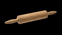 Wooden rolling pin with handles isolated on transparent background, ready for kitchen, baking, and cooking design projects, clipart, and print-on-demand products.