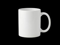 White ceramic coffee mug isolated on transparent background, ready for sublimation, print on demand, mockup design, clipart, stickers, and t-shirt design use.