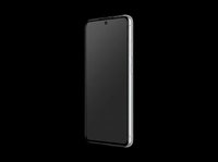Modern smartphone with black display and silver frame, isolated on transparent background. Ready for design use on t-shirts, clipart, stickers, print-on-demand products, and digital designs.
