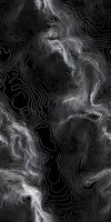 Abstract topographic contour lines creating flowing patterns on black background, useful for cartography, geography, and modern design projects.