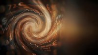 Swirling golden spiral vortex with warm brown and amber tones creating a dynamic tunnel effect. Suitable for backgrounds, motion graphics, and abstract design projects.