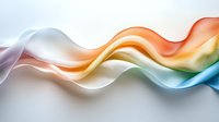 Abstract colorful flowing waves with smooth gradient transitions creating dynamic motion effect on light background for modern design projects.