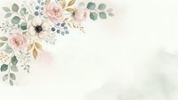 Soft watercolor floral arrangement with blush roses, white anemone, eucalyptus leaves, and berries on cream background. Perfect for wedding invitations, greeting cards, and stationery design projects.