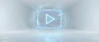Glowing neon play button symbol floating in abstract blurred space, suitable for video streaming, media player interfaces, and digital entertainment design projects.