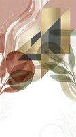 Abstract geometric composition with flowing organic shapes in warm earth tones and gold accents on light background for modern design projects.