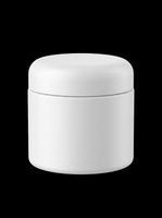 White cosmetic jar with lid isolated on transparent background, ready for beauty branding, mockup, sticker, print on demand, sublimation, and t-shirt design use.