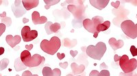 Romantic watercolor hearts in pink and red shades scattered on white background create seamless pattern for Valentine's Day designs, wedding stationery, and love themes.