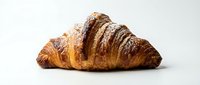 Freshly baked croissant with golden, flaky layers and powdered sugar dusting, perfect for bakery, food, and breakfast-related projects.