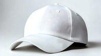 Clean white baseball cap on light background, classic six-panel design with curved brim, isolated sportswear accessory for mockup and branding projects.