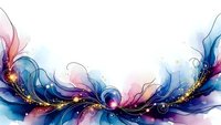 Abstract flowing waves in blue and purple hues with golden sparkles on white background for creative design projects and artistic compositions.