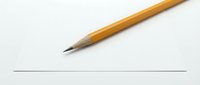 Sharpened wooden pencil with pointed tip positioned above a thin horizontal line on white background for writing, drawing, sketching.