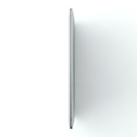 Modern slim silver laptop computer side view profile isolated on white background for technology and business presentations.