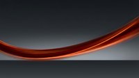Glowing red and orange curved light waves flowing across dark gray background, creating dynamic motion and energy effect for modern design projects.