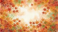 Autumn maple leaves in vibrant red, orange, and gold tones frame a bright, soft-focus center space. Seasonal foliage background ideal for fall promotions, greeting cards, and design projects.