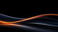 Dynamic glowing orange wave lines flowing smoothly against dark background, creating elegant abstract curves and motion effect for modern design projects.