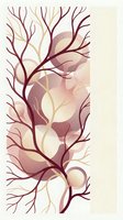 Abstract watercolor tree branches with organic shapes in warm pink and beige tones for modern interior design and botanical wall art decoration.