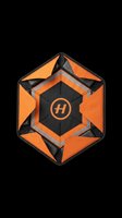 Hexagonal drone landing pad with orange and black design, isolated on transparent background. Ready for clipart, t-shirt design, stickers, print-on-demand, and sublimation projects.