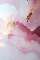 Luxurious pink and gold marble abstract with flowing liquid texture creates elegant background for luxury design projects and wall art decoration.