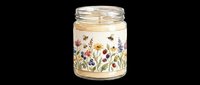 Decorative glass jar with wildflower botanical design, isolated on transparent background. Ready for clipart, print-on-demand products, stickers, sublimation, and digital design projects.
