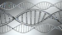 DNA double helix structure with genetic code sequences for medical research and biotechnology applications in healthcare and science education.