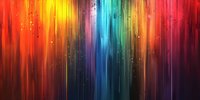 Vibrant rainbow colored abstract background with vertical light streaks and glowing particles creating magical atmospheric effect. Suitable for modern design projects.