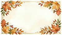 Autumn leaves and branches frame a cream background with golden, orange, and red foliage in corners, creating a seasonal border for fall designs, invitations, and greeting cards.