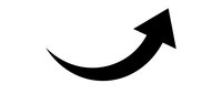 Upward curved arrow symbol isolated on white background, representing growth, success, progress, and positive business trends for marketing and financial design projects.