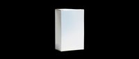 Blank white product box isolated on transparent background, ready for packaging design, branding mockups, print-on-demand projects, and commercial product presentations.