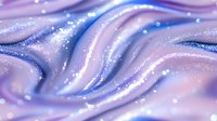 Dreamy abstract background with flowing liquid waves in purple and pink tones, decorated with sparkling glitter effect and soft bokeh lights. Suitable for luxury designs.