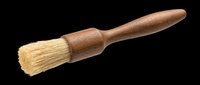 Wooden pastry brush with natural bristles, isolated on transparent background, ready for kitchen, food blog, recipe card, sticker, print on demand, and T-shirt design use.