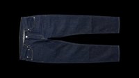 Pair of dark blue denim jeans isolated on transparent background, ready for t-shirt design, clipart, print-on-demand products, stickers, and sublimation projects.