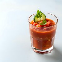 Bloody mary cocktail with celery garnish and olive in glass on white background for restaurant menu and bar advertising.