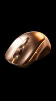 Metallic bronze computer mouse isolated on transparent background, ready for t-shirt design, clipart, stickers, print-on-demand products and sublimation projects.