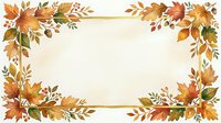 Autumn foliage frame with golden and orange leaves arranged on cream background, ideal for fall invitations, greeting cards, and seasonal design projects.