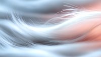 Soft flowing abstract waves in coral pink and powder blue create gentle ethereal movement against white background, suitable for wellness and spa designs.