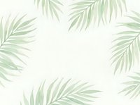 Watercolor palm leaves frame on cream background with copy space for tropical summer design projects and botanical decorations.